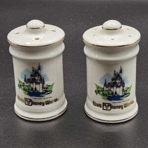 Vintage 1970s Walt Disney World Cinderella Castle Salt & Pepper Shaker Set Japan